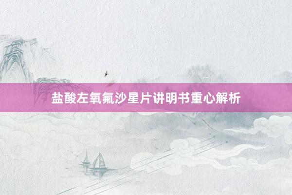 盐酸左氧氟沙星片讲明书重心解析